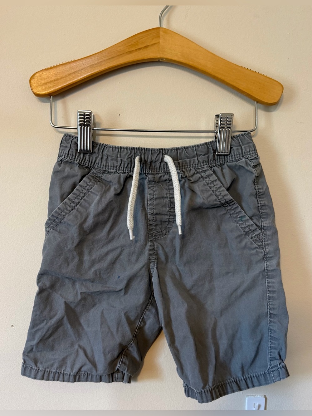 Wonder Kids | Gray Pull On Drawstring Cotton Toddler Play Shorts | Size 3T